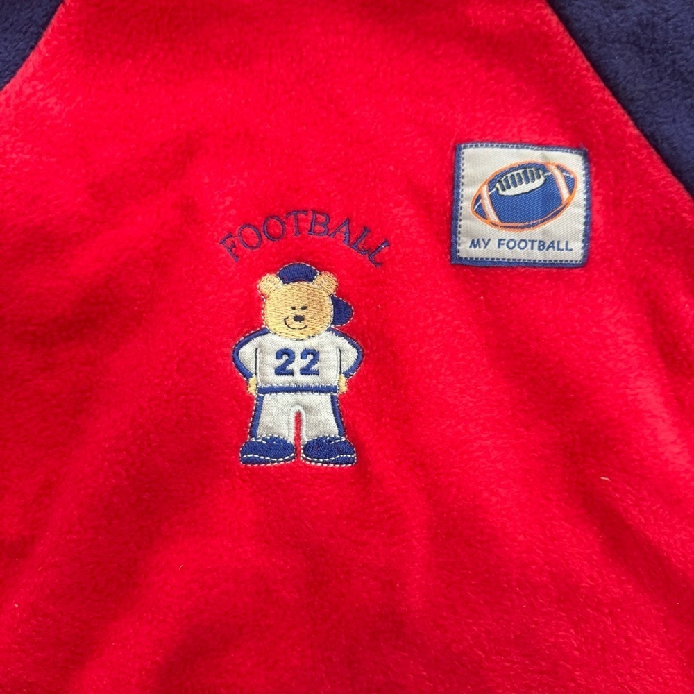 Kidz Force NYC 24 Months "My Football" Red Blue Fleece Pajama Set Loungewear - Picture 3 of 13